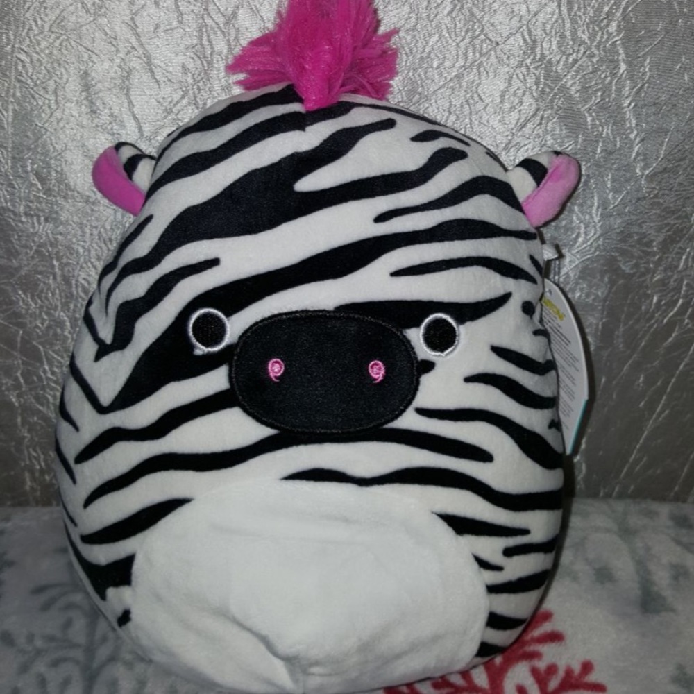 Squishmallow zebra w/ pink mane